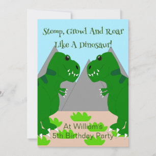 Dinosaur Design Children's Birthday Party Invitation