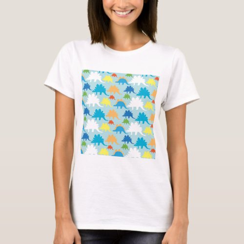 Dinosaur Designs Blue Orange Yellow Red Dinosaurs T_Shirt