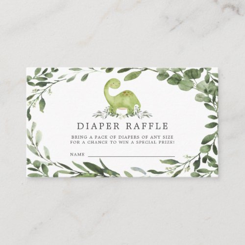 Dinosaur Diaper Raffle Baby Shower Card