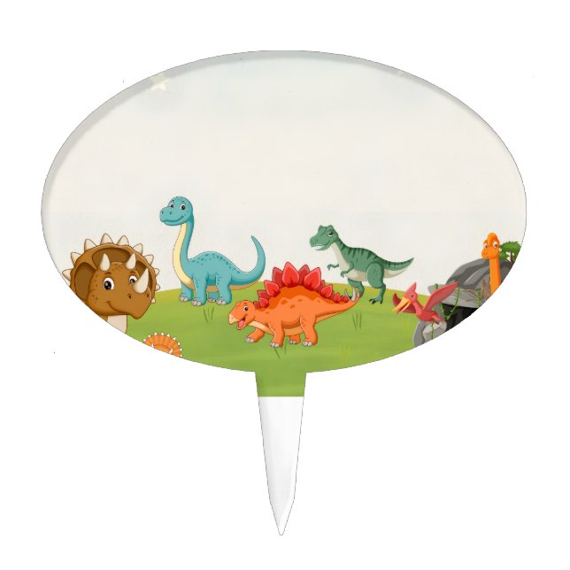 Dinosaur Dig  Birthday Cake Picks  (Front)