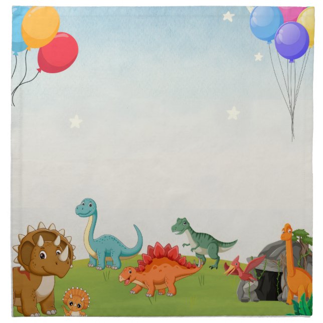 Dinosaur Dig Birthday Napkins (Front)