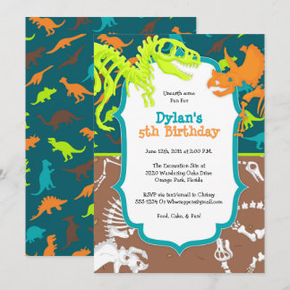 Dinosaur Dig Birthday Party Invitation