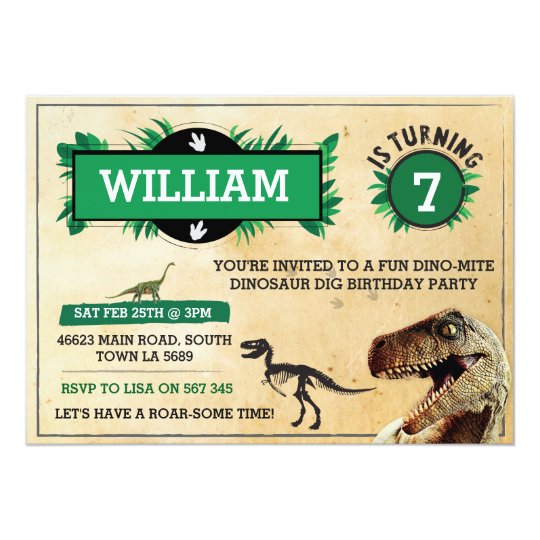 dinosaur birthday invitations