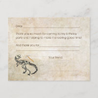 Dinosaur Dig Fossil Birthday Party Thank you note
