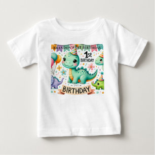 Dinosaur Dino 1st Birthday Party Baby T-Shirt