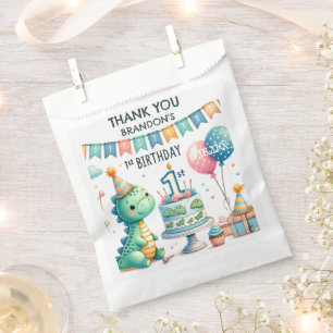 Dinosaur Dino 1st Birthday Party Favor Bag