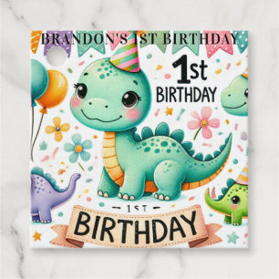 Dinosaur Dino 1st Birthday Party  Favor Tags