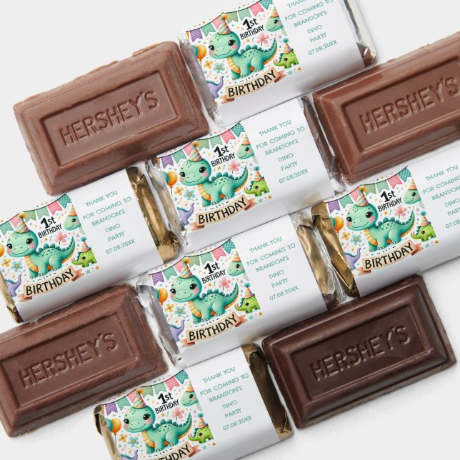 Dinosaur Dino 1st Birthday Party  Hershey's Miniatures (Assorted)