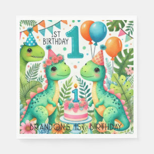 Dinosaur Dino 1st Birthday Party  Napkins