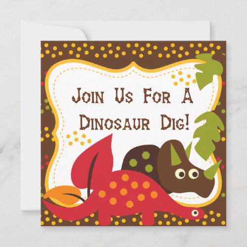 Dinosaur Dig Birthday Invitations