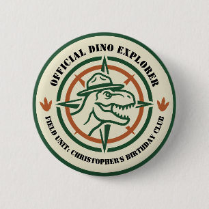 Dinosaur Dino Explorer Birthday Button