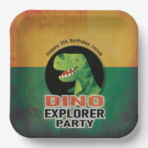 Dinosaur Dino Explorer Birthday Party Paper Plates