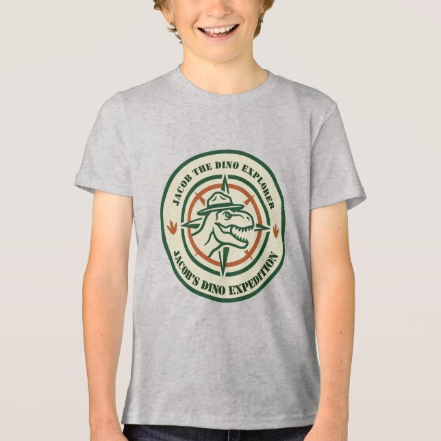 Dinosaur Dino Explorer Tri-Blend Shirt (Front)