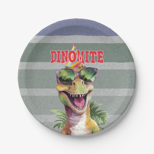 Dinosaur Dinomite Birthday Party Paper Plates