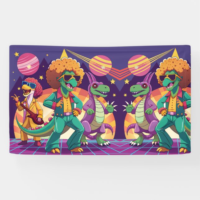 Dinosaur Disco Dig Foam Boards Banner (Horizontal)