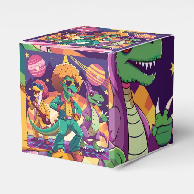Dinosaur Disco Dig Foam Boards Favor Boxes (Front Side)