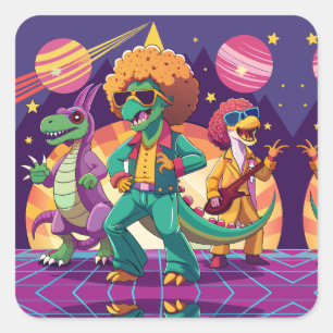 Dinosaur Disco Dig Foam Boards Square Sticker