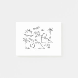 Dinosaur drawing post-it notes