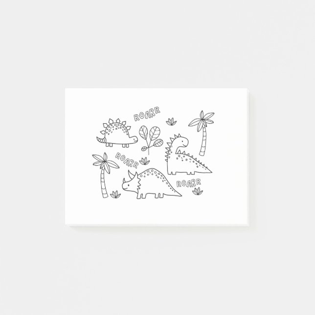 Dinosaur drawing post-it notes (Front)
