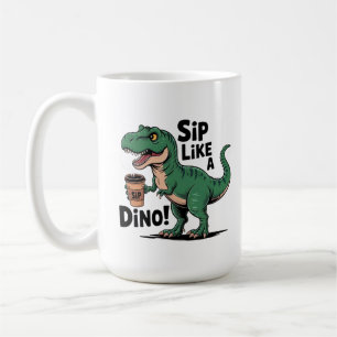 dinosaur drinking coffee coffee mug
