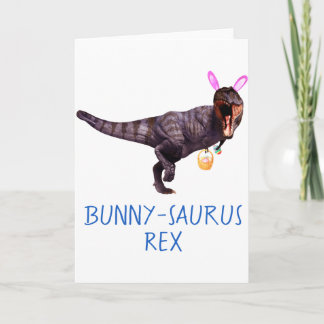 Dinosaur Easter Bunny T Rex Tyrannosaurus Funny T  Card