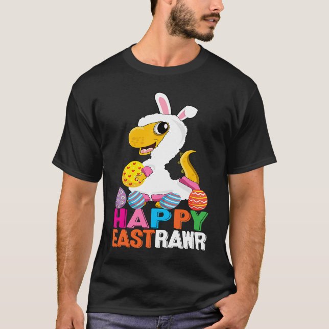 Dinosaur Easter Day Eggs cellent Happy East Rawr r T-Shirt (Front)