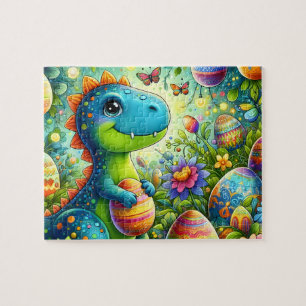 Dinosaur Easter Egg Garden Jigsaw Puzzle