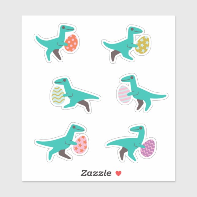 Dinosaur Easter Egg Hunt Stickers (Sheet)