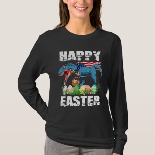 Dinosaur Easter Pajamas T Rex Easter Toddlers Boys T_Shirt