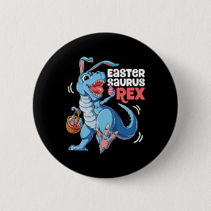 Dinosaur Easter Saurus T Rex Boys Girls Kids Bunny Button