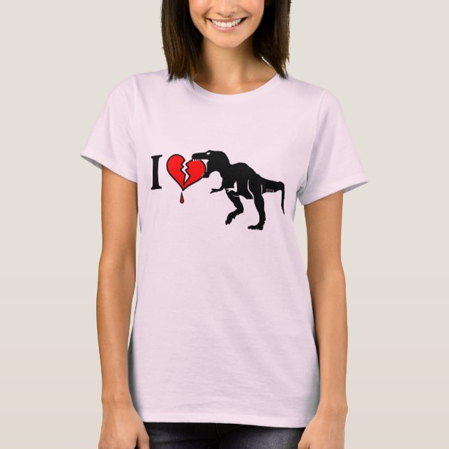 Dinosaur eat heart T-Shirt (Front)