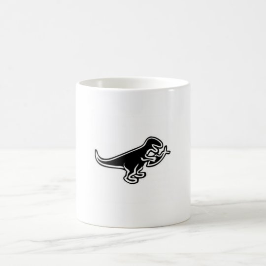 dinosaur eating jesus fish coffee mug