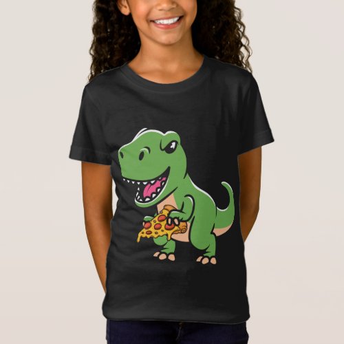 Dinosaur Eating Pizza Funny Pizza Lover Dino Dinos T_Shirt