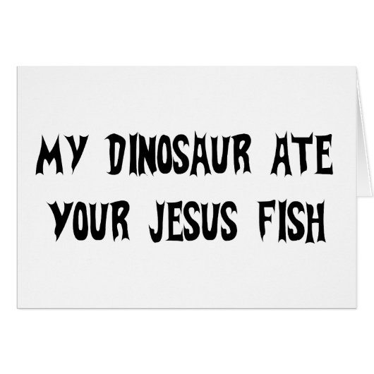 Dinosaur Eats Jesus Fish Cards (Front Horizontal)