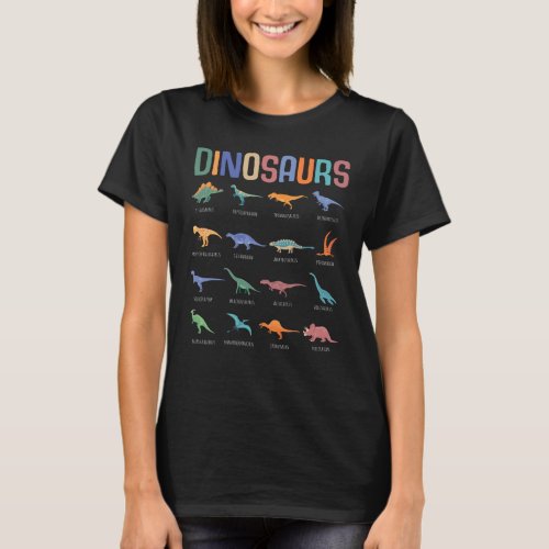 Dinosaur Education Triceratops Stegosaurus Trex T_Shirt