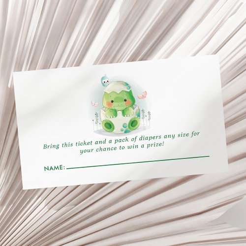 Dinosaur Egg Baby Shower Diaper Raffle Enclosure Card