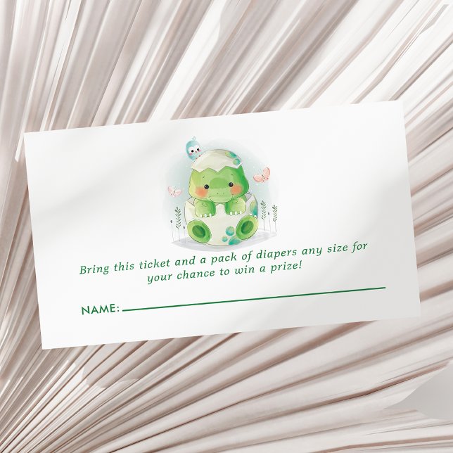 Dinosaur Egg Baby Shower Diaper Raffle  Enclosure Card (Creator Uploaded)