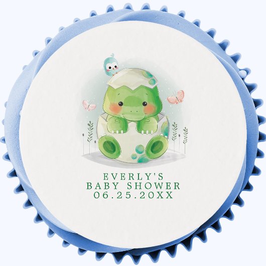 Dinosaur Egg Baby Shower Edible Frosting Rounds