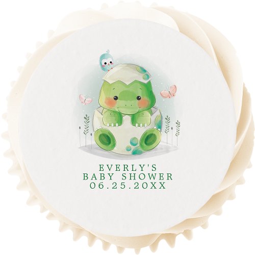 Dinosaur Egg Baby Shower Edible Frosting Rounds