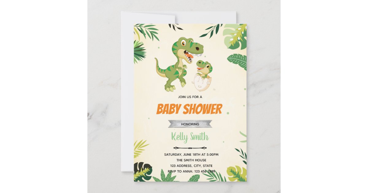 Dinosaur egg baby shower invitation Zazzle