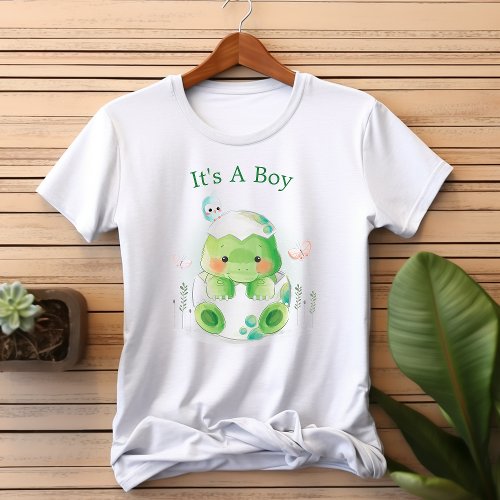 Dinosaur Egg Cute Its A Boy Mommy To Be T_Shirt