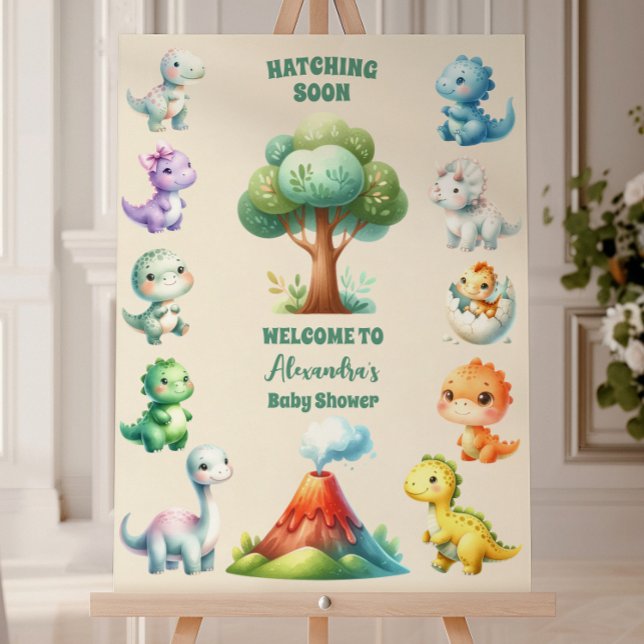 Dinosaur Egg Cute Watercolor Baby Shower Foam Board (Creator Uploaded)