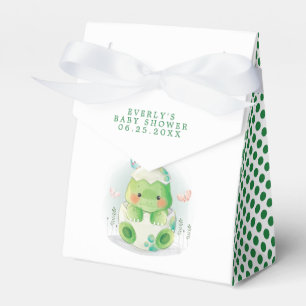 Dinosaur Egg Cute Watercolor Boy Baby Shower Favor Boxes