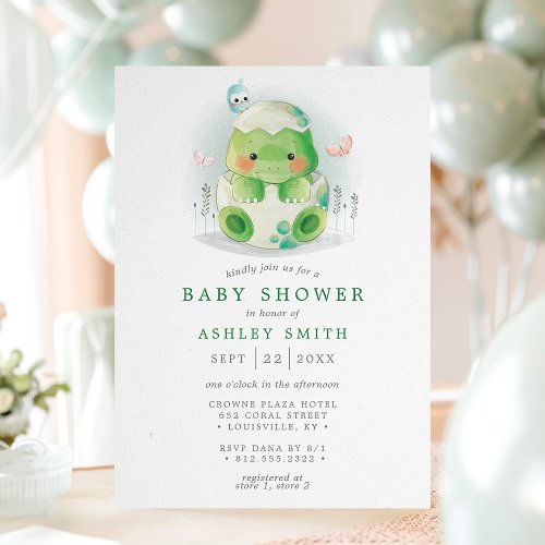 Baby Shower Invitations 13 Dinosaur Egg Cute Watercolor Boy Baby Shower Invitation