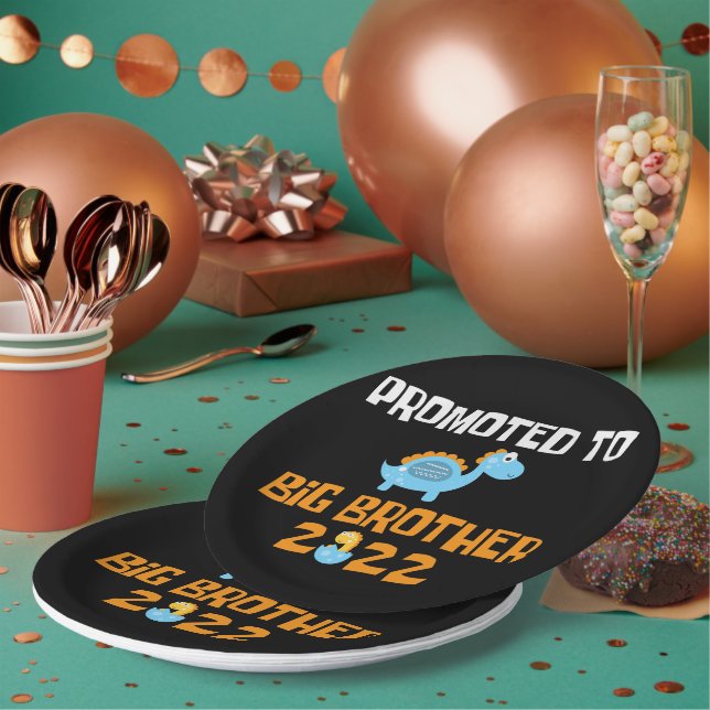 Dinosaur Egg Hatching Promoted To Big Brother Paper Plates (Multi)