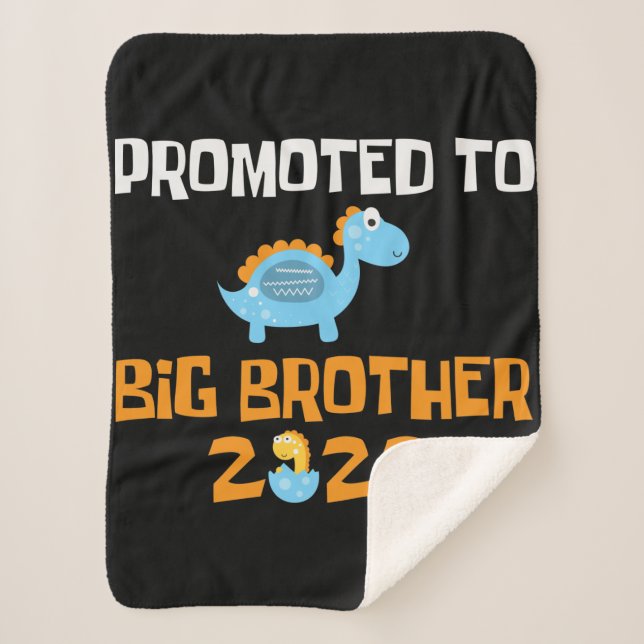 Dinosaur Egg Hatching Promoted To Big Brother Sherpa Blanket (Front)