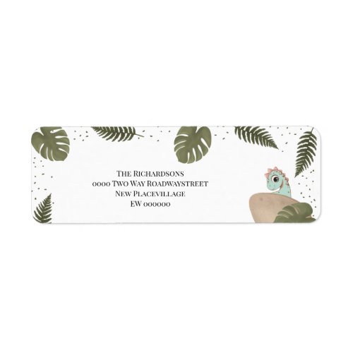 Dinosaur egg modern cute friendly baby shower  label