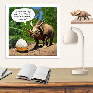Dinosaur Egg Triceratops Funny Animal Humor Acrylic Print
