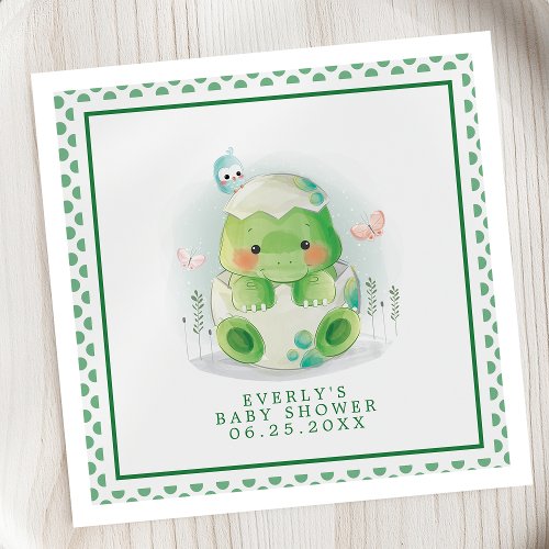 Dinosaur Egg Watercolor Baby Shower Napkins