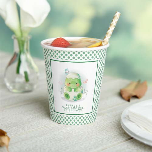 Dinosaur Egg Watercolor Baby Shower Paper Cups